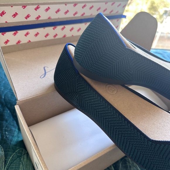 Rothy's The Point II Slip-on Flats (9.5) in teal herringbone--NWOT - Picture 8 of 10